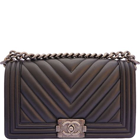 chanel boy denim chevron|Chanel black boyfriend bag.